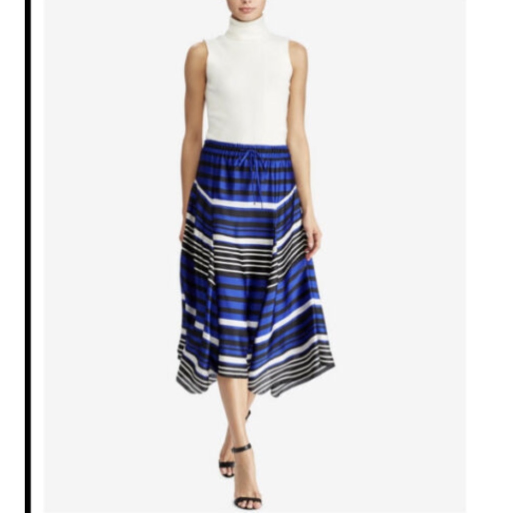NWT Lauren Ralph Lauren Striped Handkerchief Skirt - Picture 3 of 7